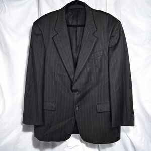 Astor Mark Shale‎ Men's Charcoal Pinstripe Suit Jacket Blazer 42R Virgin Wool